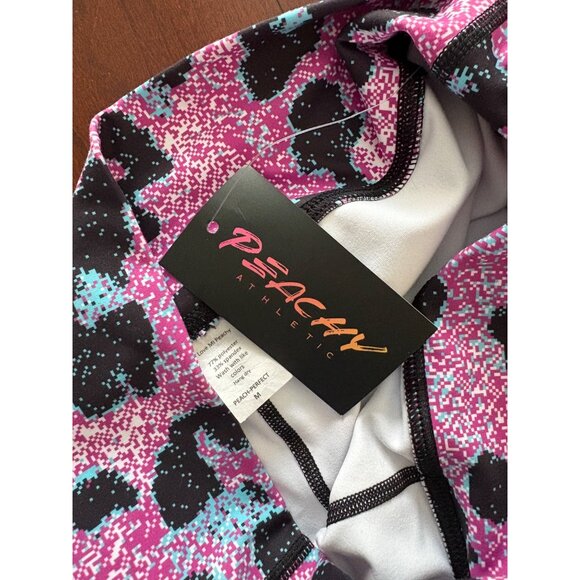 Peachy Athletic NWT Peach Perfect Animal Print Workout Booty Shorts Size Medium - Picture 7 of 11
